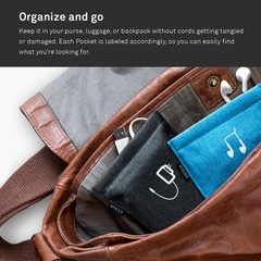 Black Case for Earphones, Snap and Store Grey Pocket Pouch for Indoor Use