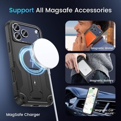 3 in 1 for iPhone 17 Pro Max Case with Invisible Kickstand and HD Screen Protect