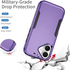 Designed for iPhone 16 Case, Heavy Duty Shockproof Anti-Scratch Cover Purple 6.1