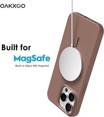 iPhone 14 Pro Max Case Silicone Mag Safe, Magnetic Slim Thin Phone Case Brown