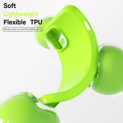 Cute Protective Slim Case for iPhone 15 Plus, Soft Silicone Gel Rubber in Neon G