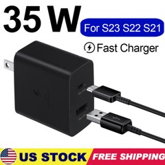 35W PD Power Adapter Duo Wall Charger+Cables For Samsung for Google For Xiaomi