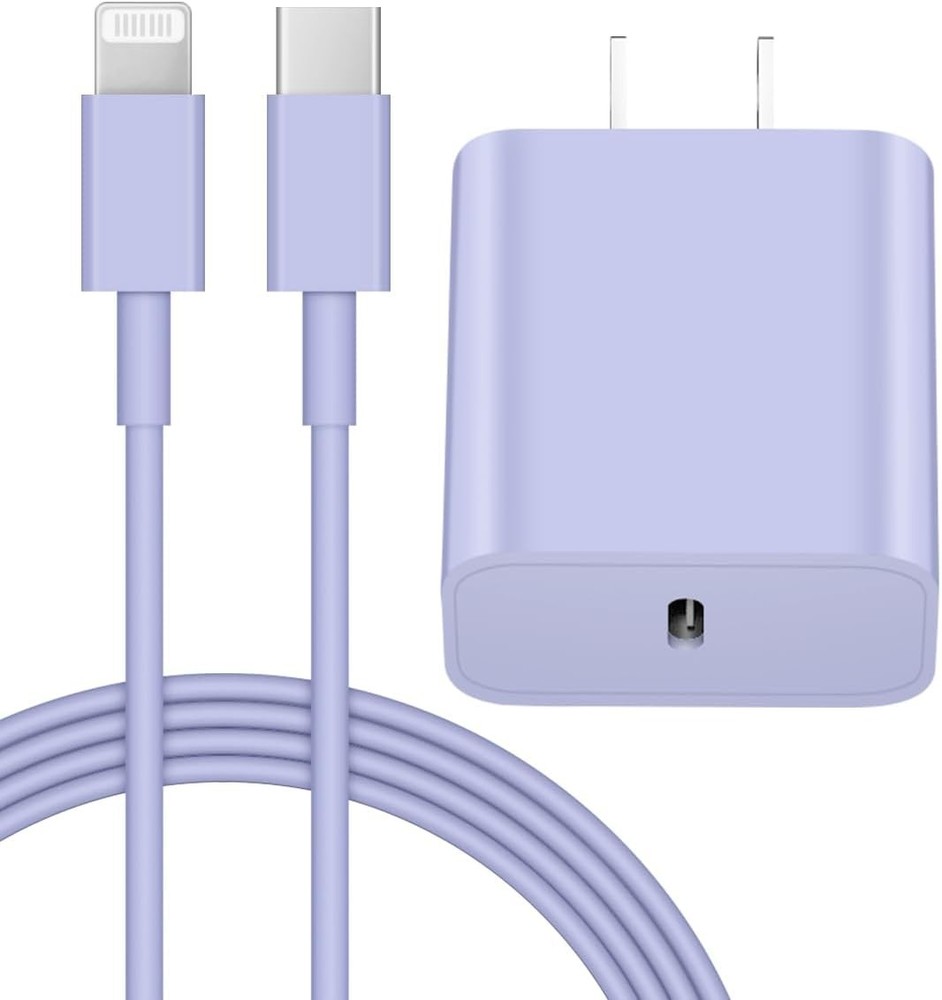 20W Fast USB-C Wall Charger with 6FT Cable for iPhone 14/13 and More Devices