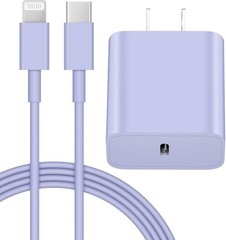 20W Fast USB-C Wall Charger with 6FT Cable for iPhone 14/13 and More Devices