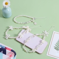 3 PCS Camera Charm Strap, Cute Butterfly Bow Beaded Phone Charm Lanyard Straps