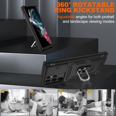 For Samsung Galaxy S22 Ultra Case,Military Grade with Stand,Screen Protectors
