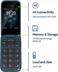 Unlocked Nokia 2780 Flip 4G WIFI 512MB RAM Big Keyboad 2.7&Prime; New seal Cellphone
