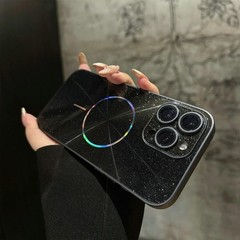 Slim Thin Glitter Black Magnetic Case for iPhone 13 Pro Max, Full Camera Protect