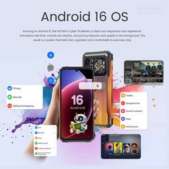 HOTWAV Cyber 18 Outdoor Smartphone 20GB+256GB 6,75 in Phone Android 16 64MP GPS