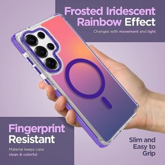 Magnetic Case for Samsung Galaxy S25 Ultra Slim Translucent Matte Purple Design