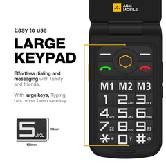 AGM M8 4G Rugged Flip Feature Phone Large Button Senior Basic Phone Drop-proof
