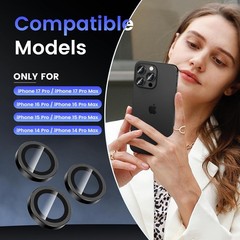 Lens Protector for iPhone 17 Pro Max, 17 Pro, 15 Pro Max, 15 Pro, 16 Pro Max, Bl