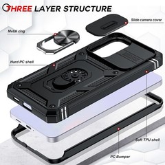 for Samsung A57 Case Screen Protector Military Grade with Stand,Magnetic Support