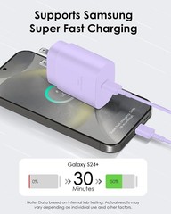 USB C Charger, 2 Pack 25W Type C Fast Charging with 6 FT USB-C Cable for Android