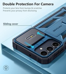 For Samsung Galaxy A17 5G Clear Case with Military-Grade, Slide Camera Cover