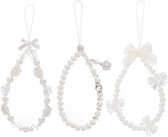 3 PCS Camera Charm Strap, Cute Butterfly Bow Beaded Phone Charm Lanyard Straps