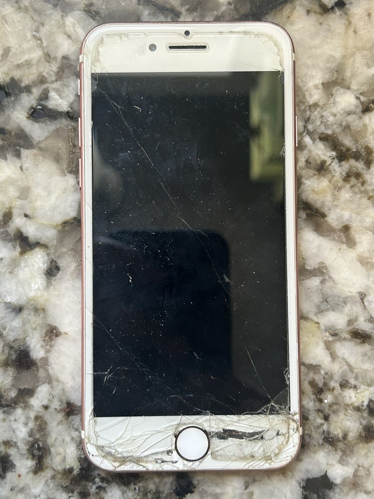 IPHONE 7 A1778 128GB IOS 11.2.6 AT&T LOCKED RED SCREEN CRACKED PHONE AS IS (F9)