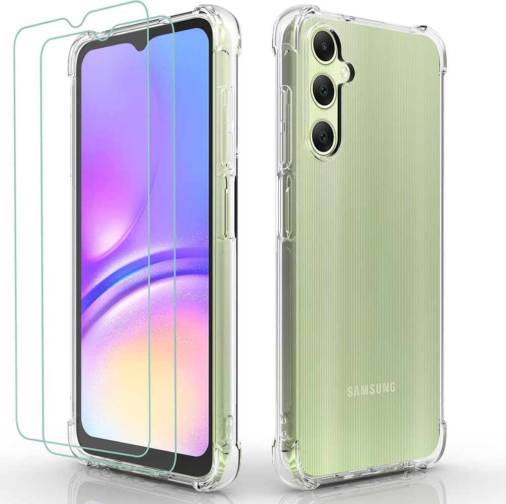 Clear Case for Samsung Galaxy A05 A05S with 2pcs Screen Protector Reinforced Cor