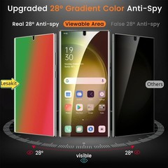 2PCS Gradient Color Privacy Screen Protector for Samsung Galaxy S23 Ultra 6.8 In