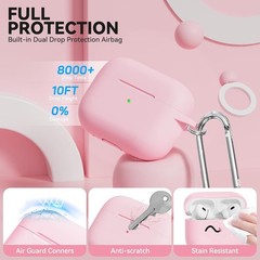 AirPods Pro 2 Case Pink, Soft Silicone iPod Pro Case for Airpods Pro 2nd/1st Gen