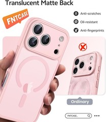 Light Pink iPhone 17 Pro Max Case – Translucent Matte, Full Camera Protection, S