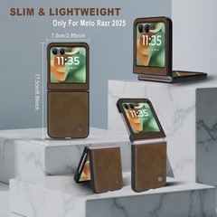 Magnetic Leather Folio Case for Motorola Razr 2026/2025/2024, Built-in Screen Pr
