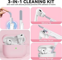 AirPods Pro 2 Case Pink, Soft Silicone iPod Pro Case for Airpods Pro 2nd/1st Gen