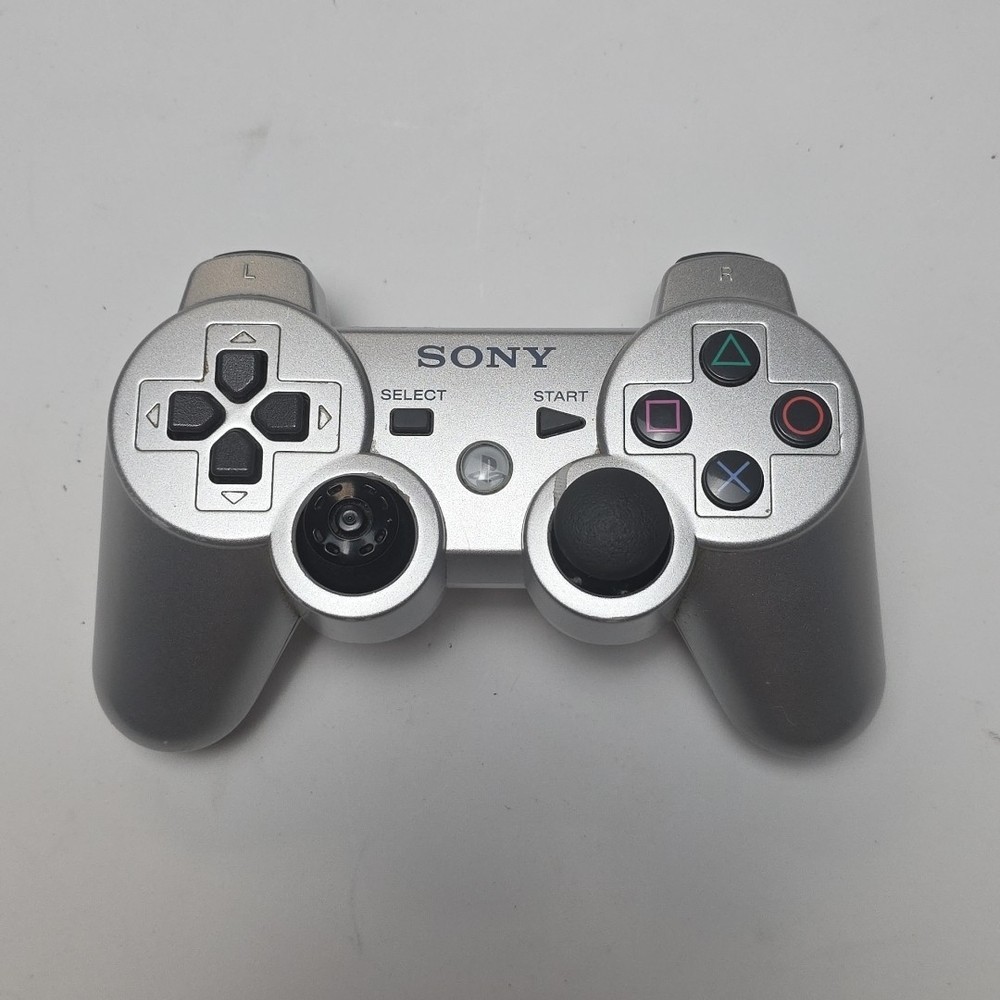 Silver Sony Playstation 3 PS3 Wireless Controller Dualshock Sixaxis Tested