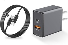 25W Super Fast Charger Wall Adapter for Samsung Galaxy A17 5G/A16 6.6ft Cable