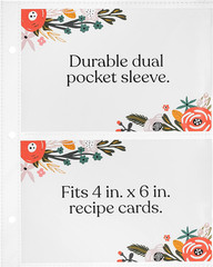 Binder Page Protectors for 4X6 Recipe Cards or Photos (50 Count) – Crystal Clear