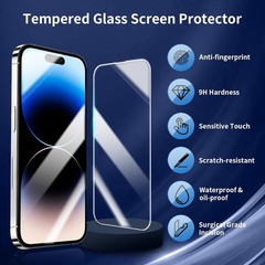 3 Pack Screen Protector Designed For iPhone 14 Pro Max, Bubble Free & Ultra Resi