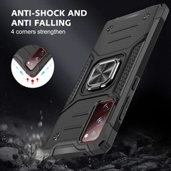For Samsung Galaxy S20 FE Case Military Grade,Tempered Glass Screen Protector