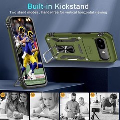 Olive Green Case for Google Pixel 10a with Slide Camera Cover & Screen Protector