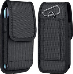 Cell Phone Pouch Nylon Belt Holster Case for iPhone 17 Pro Max, Galaxy S25/S24/S