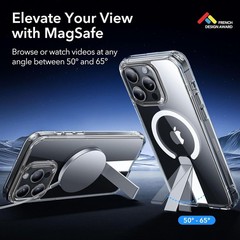 iPhone 16 Pro Max Case with Kickstand, Magnetic, Fully Adjustable Flickstand, Cl
