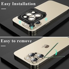 6.7 Inch/6.1 Inch Camera Lens Protector Tempered Glass Cover, 1 Set (Gold)