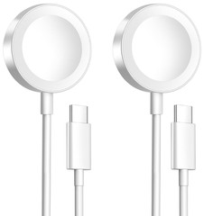 NEW – Set of 2 Magnetic Charging Cables for IWatch, White-3&rsquo;2&Prime; long, USB C port