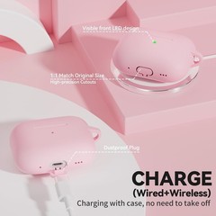AirPods Pro 2 Case Pink, Soft Silicone iPod Pro Case for Airpods Pro 2nd/1st Gen