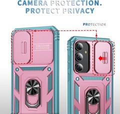Samsung Galaxy A55 Case with All-Angle Rotating Kickstand & Sliding Camera Cover