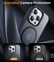 SPIDERCASE Black Matte Translucent Case for iPhone 14 Pro Max + 2 Tempered Glass