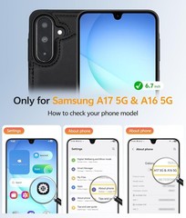 Wallet Case for Samsung Galaxy A17 5G 2025, RFID Blocking Card Holders, Black
