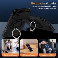 iPhone 17 Pro Max Case with Phone Grip Holder Adjustable Kickstand & Camera Slid