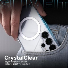Samsung Galaxy S25 Ultra Case Crystal Clear Transparent Slim Magnetic Anti-Yello