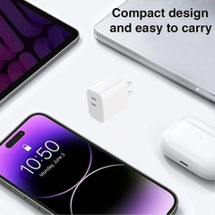 Type C Charger Fast Charging, 4 Pack Dual Port Wall Adapter with 6FT Cable