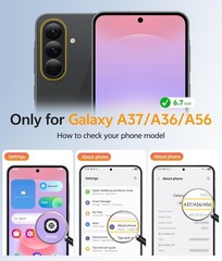 For Samsung Galaxy A37 Case with Military Grade Protection, Translucent Cover