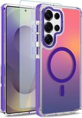 Magnetic Case for Samsung Galaxy S25 Ultra Slim Translucent Matte Purple Design