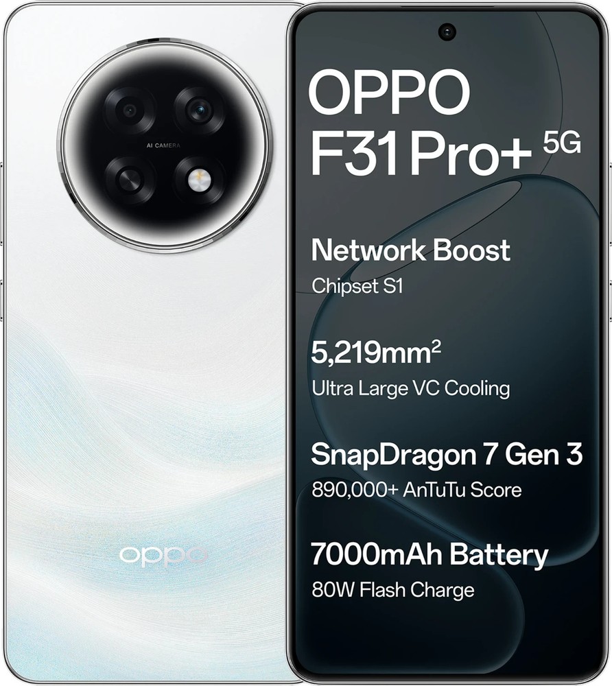 Oppo F31 Pro+ 5G (White 8GB 256GB ) Dimensity 7300 Processor Global Version