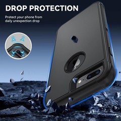 iPhone 6/7/8 Plus Case with HD Screen Protector, 3-Layer Heavy Duty Cover, Black