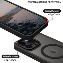 Magnetic for iPhone 13 Pro Max Case, Translucent Matte Frosted Anti-Fingerprint