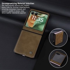 Magnetic Leather Folio Case for Motorola Razr 2026/2025/2024, Built-in Screen Pr